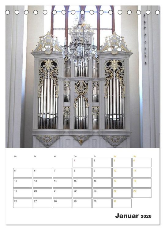 Produktbild: Orgeln zum Verlieben! (Tischkalender 2026 DIN A5 hoch), CALVENDO Monatskalender