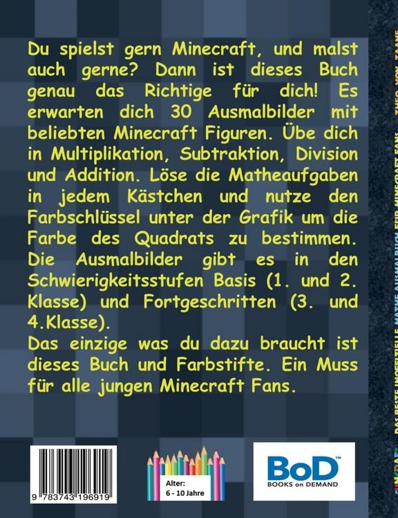 Produktbild: Funcraft - Das beste inoffizielle Mathe Ausmalbuch f&uuml;r Minecraft Fans
