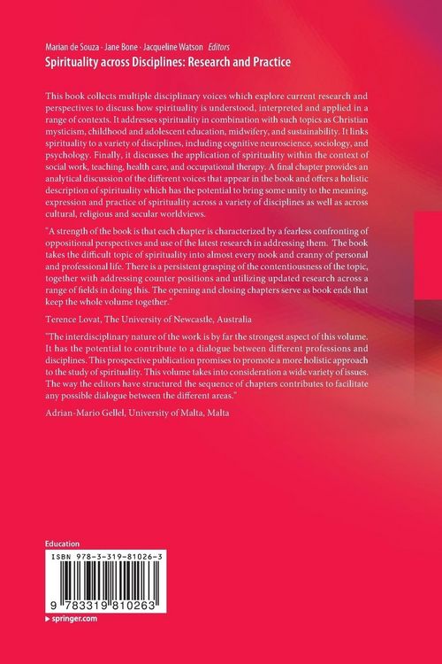 Produktbild: Spirituality across Disciplines: Research and Practice: