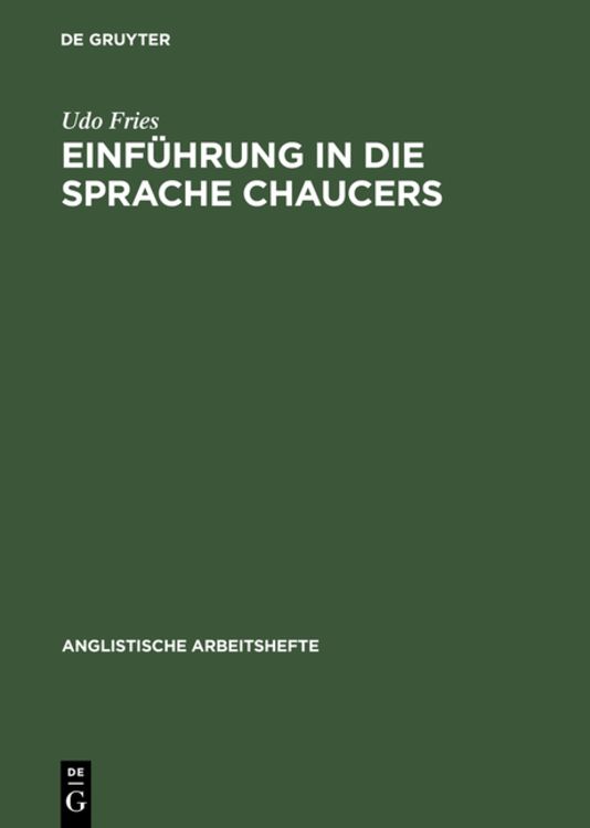 Produktbild: Einf&uuml;hrung in die Sprache Chaucers