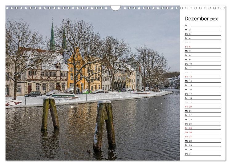 Produktbild: Hansestadt L&uuml;beck / Geburtstagskalender (Wandkalender 2026 DIN A3 quer), CALVENDO Monatskalender