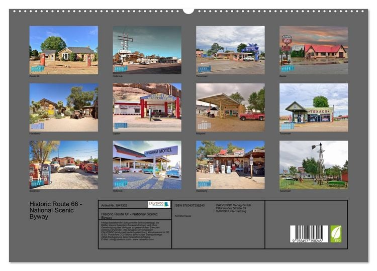 Produktbild: Historic Route 66 - National Scenic Byway (hochwertiger Premium Wandkalender 2026 DIN A2 quer), Kunstdruck in Hochglanz