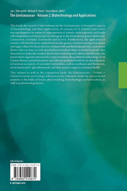 Produktbild: The Gentianaceae - Volume 2: Biotechnology and Applications