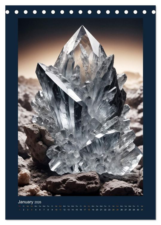 Produktbild: Fantastic Minerals - Mysterious Treasures (Desk Calendar 2026 DIN A5 portrait), CALVENDO 12 Month DeskCalendar