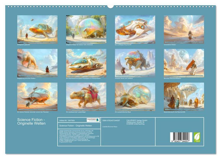 Produktbild: Science Fiction - Originelle Welten (hochwertiger Premium Wandkalender 2026 DIN A2 quer), Kunstdruck in Hochglanz
