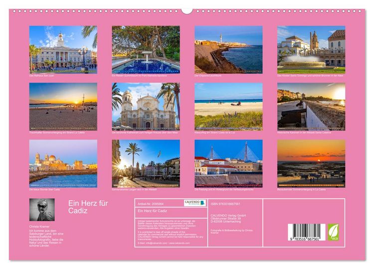 Produktbild: Ein Herz f&uuml;r Cadiz (hochwertiger Premium Wandkalender 2026 DIN A2 quer), Kunstdruck in Hochglanz