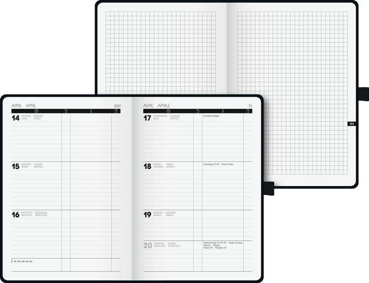 Produktbild: BRUNNEN 1072529907 Buchkalender Kompagnon TimeCenter Mod. 725 2027 A5, Kunststoff, schwarz