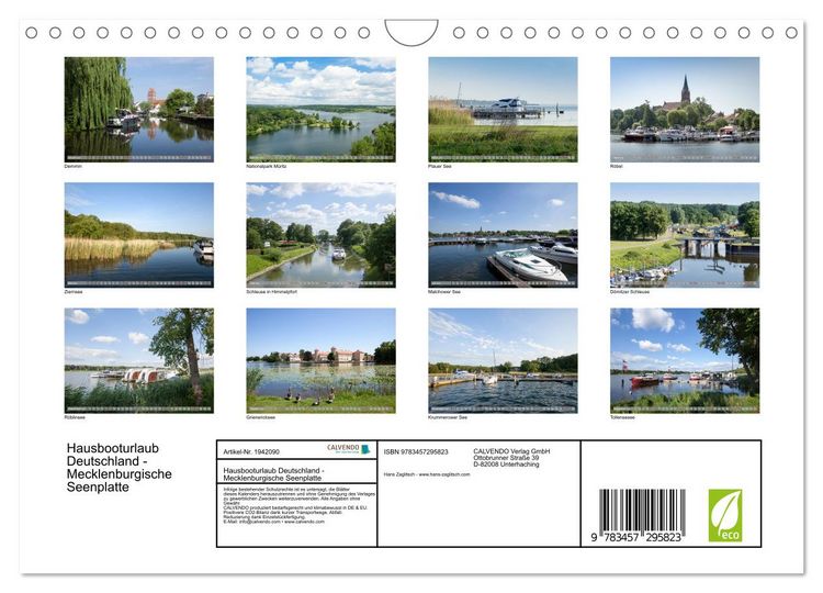 Produktbild: Hausbooturlaub Deutschland - Mecklenburgische Seenplatte (Wandkalender 2026 DIN A4 quer), CALVENDO Monatskalender