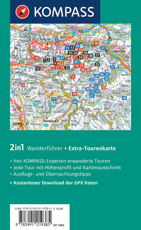 Produktbild: KOMPASS Wanderf&uuml;hrer Julische Alpen, 55 Touren
