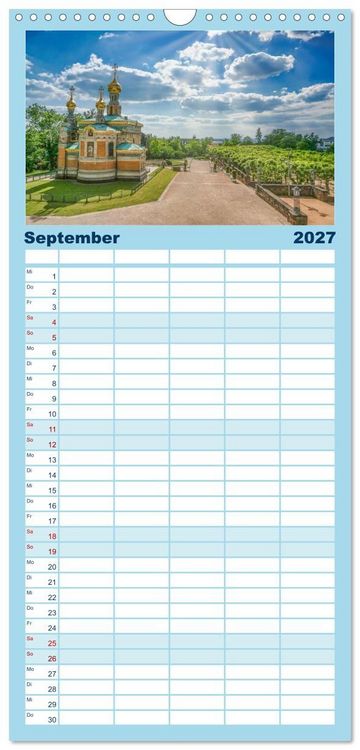 Produktbild: Familienplaner 2027 - Blickfang Darmstadt! mit 5 Spalten (Wandkalender, 21 x 45 cm) CALVENDO