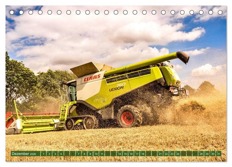 Produktbild: Landwirtschaft - Giganten im Kornfeld (Tischkalender 2026 DIN A5 quer), CALVENDO Monatskalender