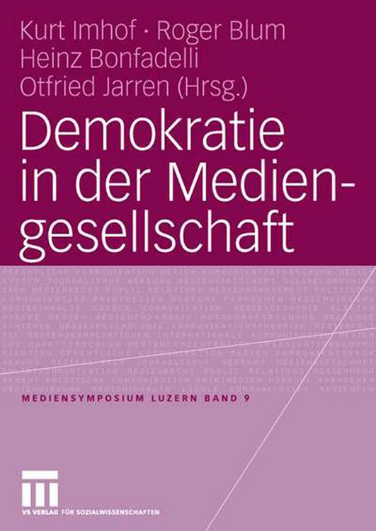 Produktbild: Demokratie in der Mediengesellschaft