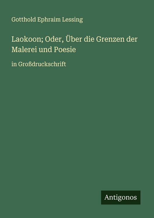 Produktbild: Laokoon; Oder, &Uuml;ber die Grenzen der Malerei und Poesie