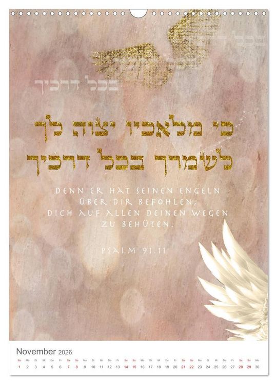 Produktbild: Psalmen Tehilim Hebr&auml;isch - Deutsch (Wandkalender 2026 DIN A3 hoch), CALVENDO Monatskalender