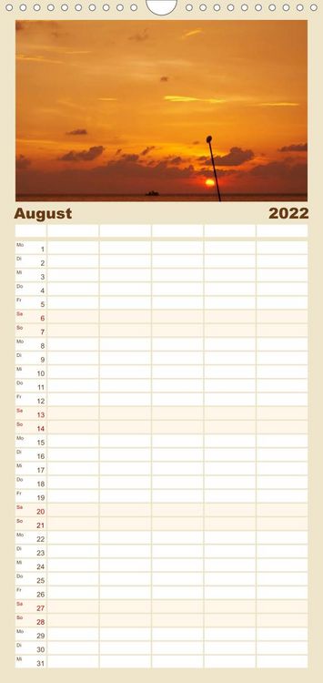 Produktbild: Familienplaner Farben am Meer (Wandkalender 2022 , 21 cm x 45 cm, hoch)