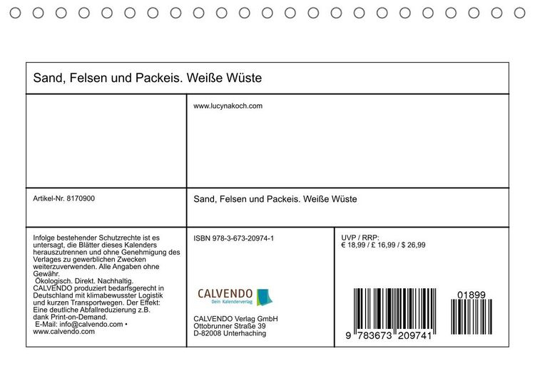 Produktbild: Sand, Felsen und Packeis. Wei&szlig;e W&uuml;ste (Tischkalender 2022 DIN A5 quer)