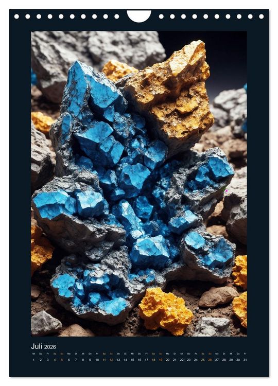 Produktbild: Fantastische Mineralien - Geheimnisvolle Sch&auml;tze (Wandkalender 2026 DIN A4 hoch), CALVENDO Monatskalender
