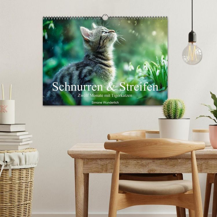 Produktbild: Schnurren & Streifen - Zw&ouml;lf Monate mit Tigerkatzen (Wandkalender 2027 DIN A3 quer), CALVENDO Monatskalender