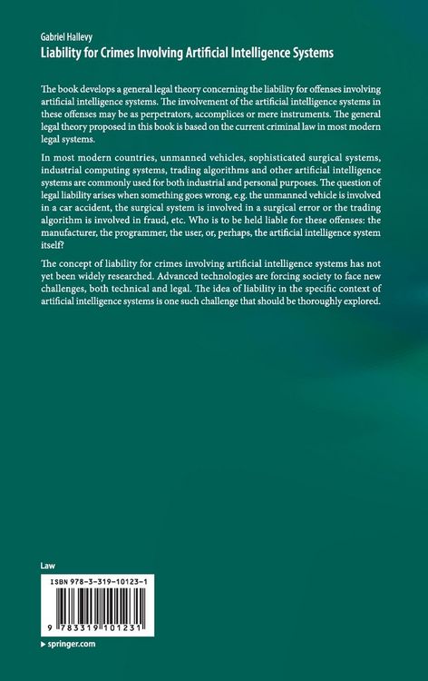 Produktbild: Liability for Crimes Involving Artificial Intelligence Systems
