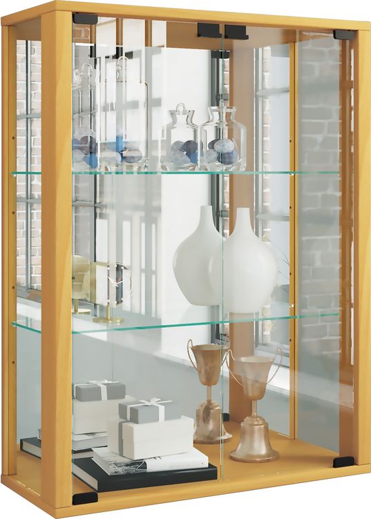 Produktbild: Wandvitrine H&auml;ngevitrine Glasvitrine Udina Spiegel