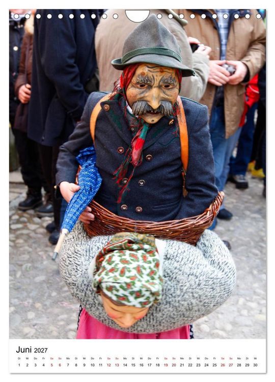Produktbild: Gesichter, Holzlarven im Fasching von Mittenwald in Oberbayern (Wandkalender 2027 DIN A4 hoch), CALVENDO Monatskalender