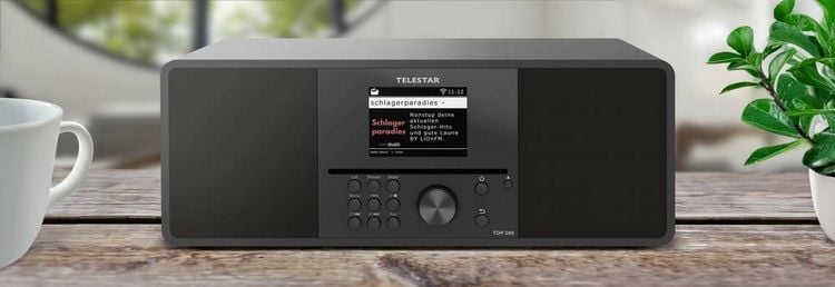 Produktbild: Telestar TOP 300 Schwarz Internet CD-Radio Internet, DAB+, UKW USB, WLAN, Internetradio, DAB+, CD, Bluetooth&reg;, AUX Inkl. Fernbedienung Schwarz