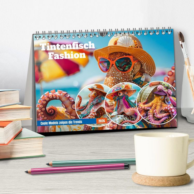 Produktbild: Tintenfisch Fashion. Coole Models zeigen die Trends (Tischkalender 2026 DIN A5 quer), CALVENDO Monatskalender