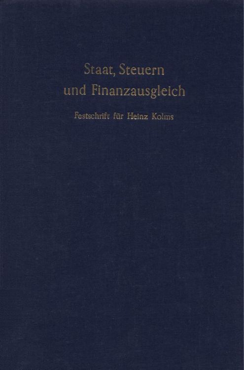 Produktbild: Staat, Steuern- und Finanzausgleich.