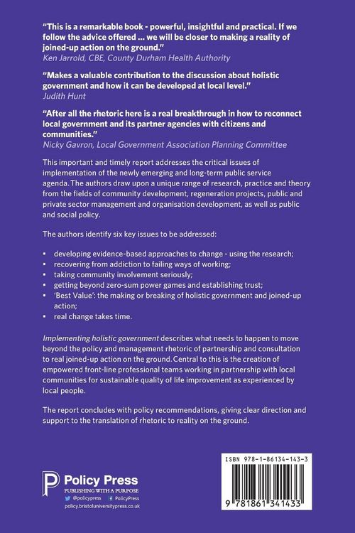 Produktbild: Implementing holistic government