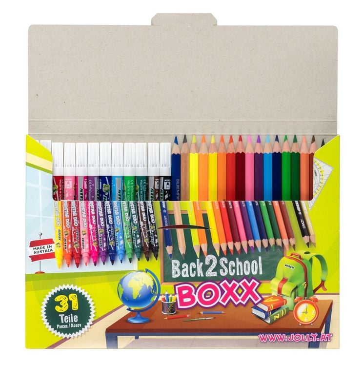 Produktbild: JOLLY Buntstifte + Geodreieck, back to school boxx, 31er Set