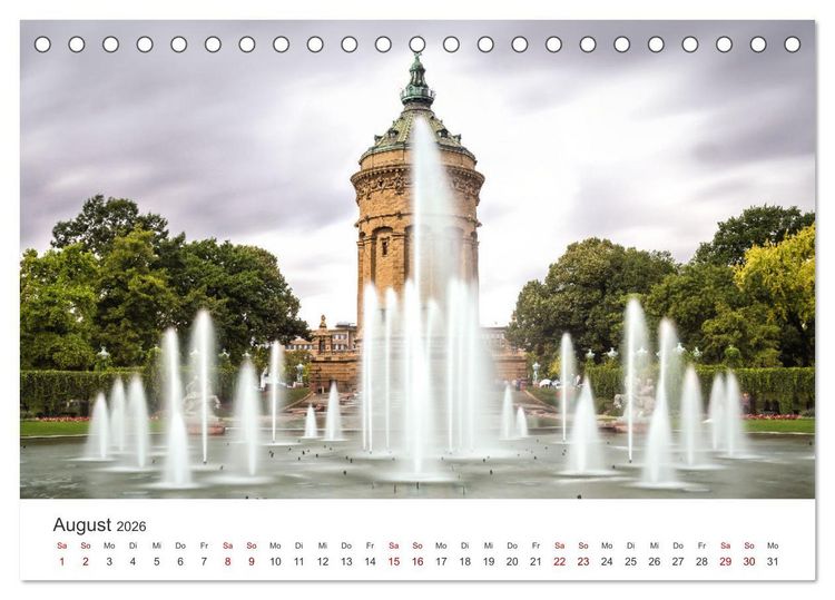 Produktbild: Der Mannheimer Wasserturm (Tischkalender 2026 DIN A5 quer), CALVENDO Monatskalender