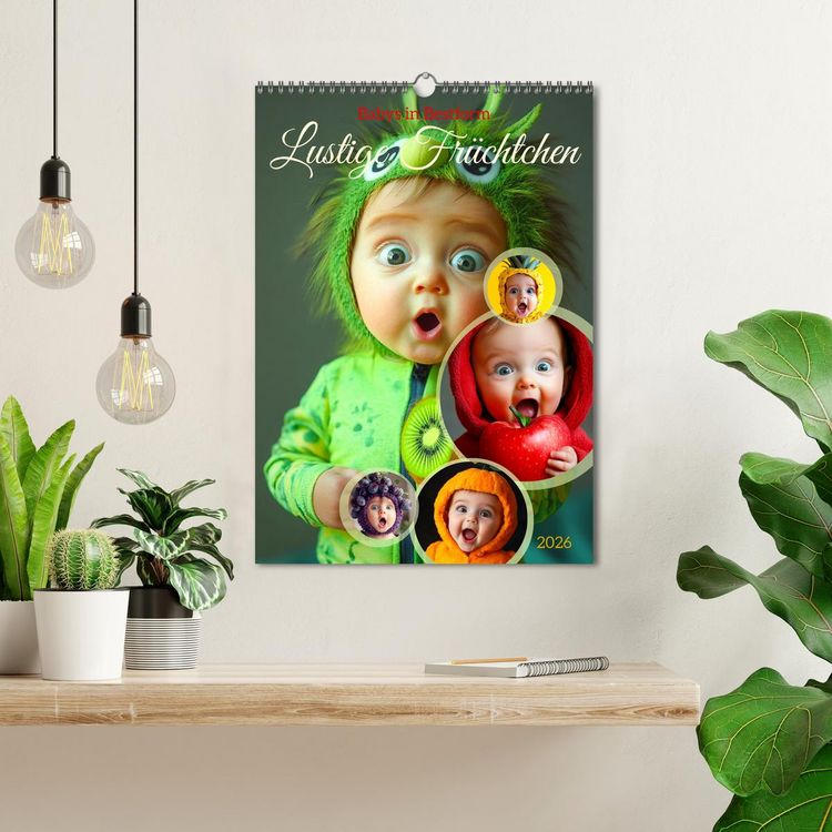 Produktbild: Babys in Bestform - Lustige Fr&uuml;chtchen (Wandkalender 2026 DIN A3 hoch), CALVENDO Monatskalender