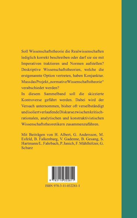 Produktbild: Deskriptive oder normative Wissenschaftstheorie?