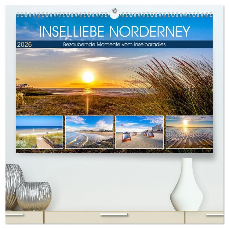 Produktbild: INSELLIEBE NORDERNEY (hochwertiger Premium Wandkalender 2026 DIN A2 quer), Kunstdruck in Hochglanz