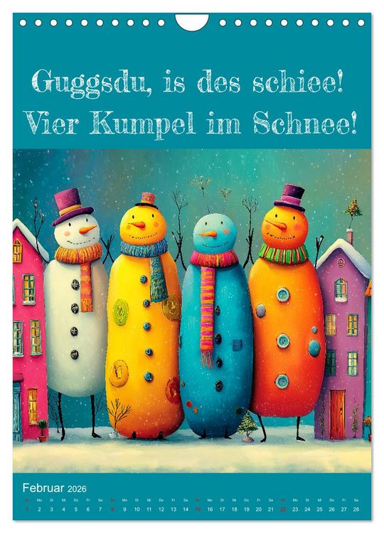 Produktbild: Erzgebirge mei Haamit - Mundart-Kalender mit s&auml;chsischem Humor (Wandkalender 2026 DIN A4 hoch), CALVENDO Monatskalender