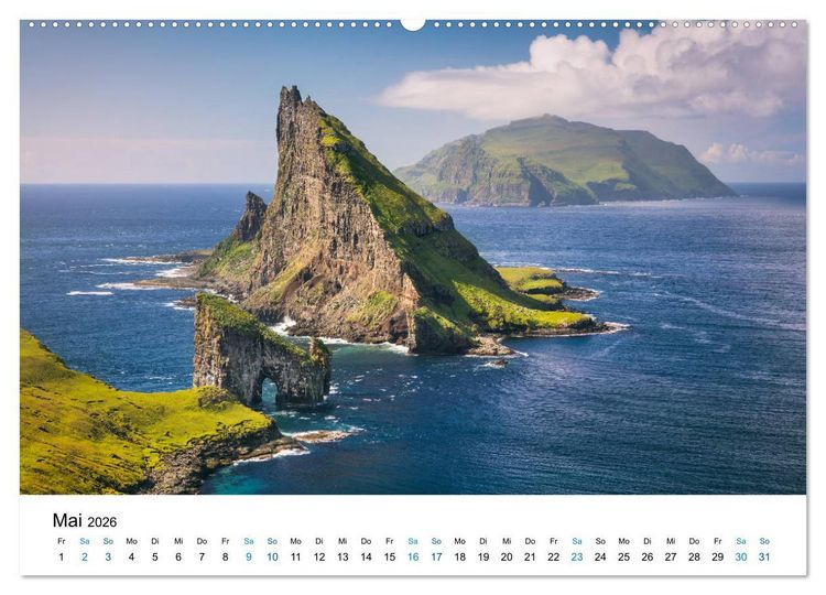 Produktbild: F&auml;r&ouml;er - Archipel im Nordmeer (Wandkalender 2026 DIN A2 quer), CALVENDO Monatskalender