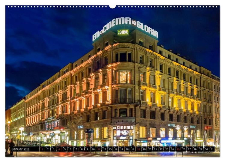 Produktbild: Stuttgart - Blue City Lights (Wandkalender 2026 DIN A2 quer), CALVENDO Monatskalender