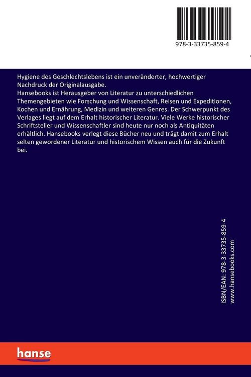 Produktbild: Hygiene des Geschlechtslebens