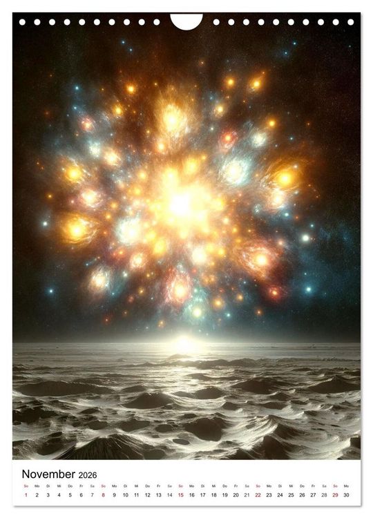 Produktbild: Astronomie Visionen - Ein von KI erschaffenes Panorama des Kosmos (Wandkalender 2026 DIN A4 hoch), CALVENDO Monatskalender
