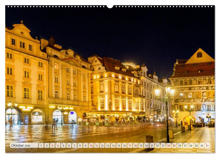 Produktbild: PRAG Impressionen bei Tag und Nacht (hochwertiger Premium Wandkalender 2026 DIN A2 quer), Kunstdruck in Hochglanz