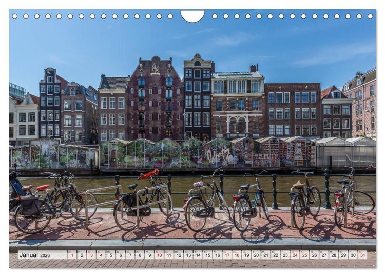 Produktbild: AMSTERDAM Idylle und Historie (Wandkalender 2026 DIN A4 quer), CALVENDO Monatskalender