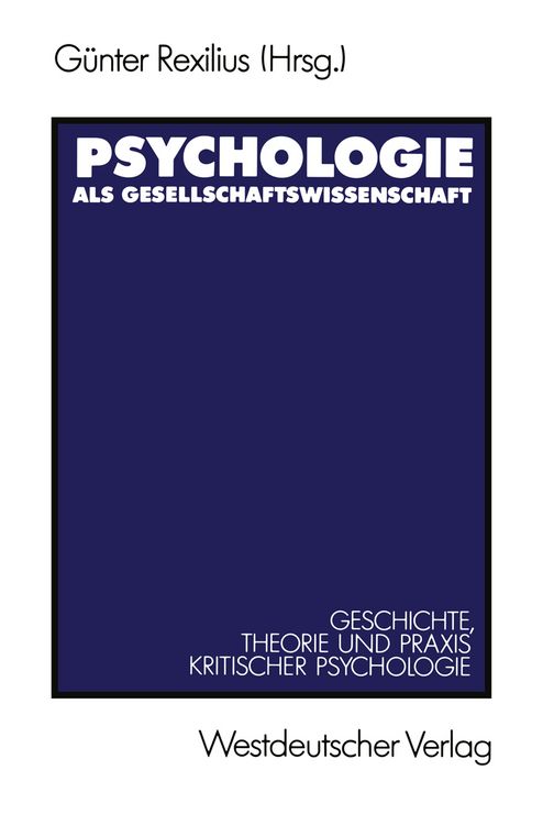 Produktbild: Psychologie als Gesellschaftswissenschaft