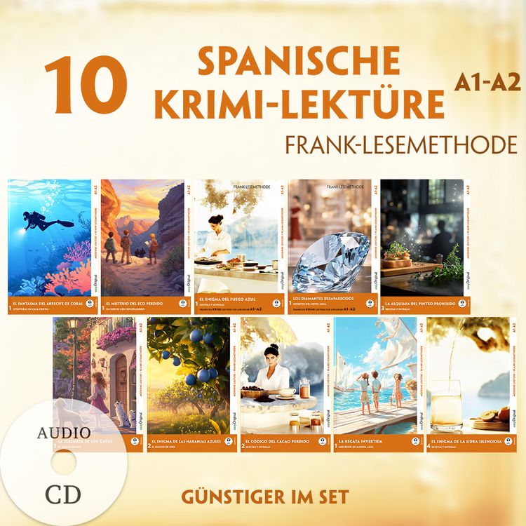 Produktbild: 10 Spanische Krimi-Lekt&uuml;re A1-A2 (10 B&uuml;cher + 10 Audio-CDs)