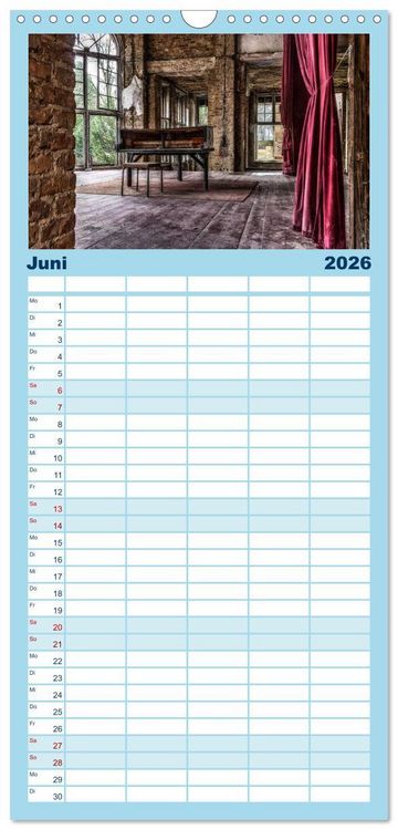 Produktbild: Familienplaner 2026 - Heilst&auml;tten - verlassen und vergessen mit 5 Spalten (Wandkalender, 21 x 45 cm) CALVENDO