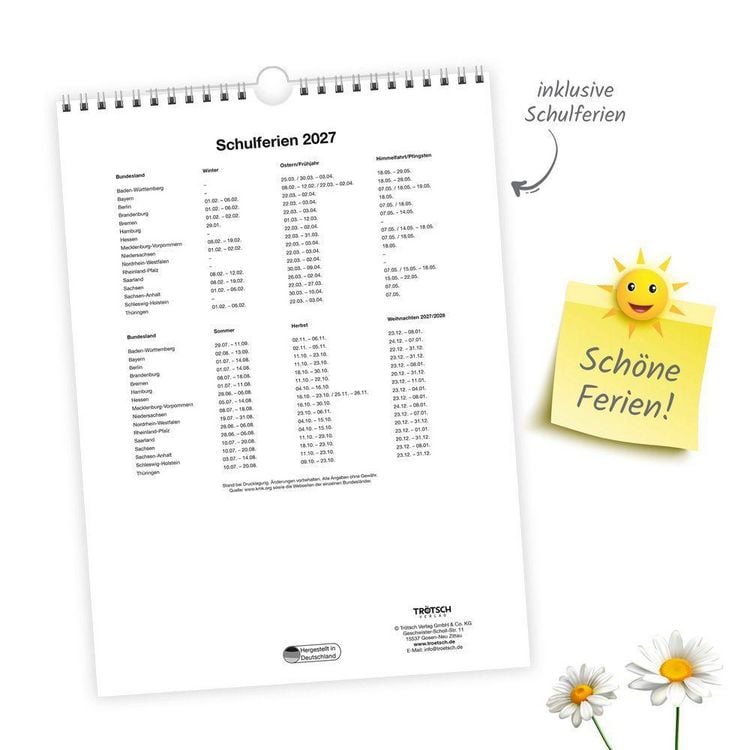 Produktbild: TR&Ouml;TSCH - Classickalender Blumenkalender 2027