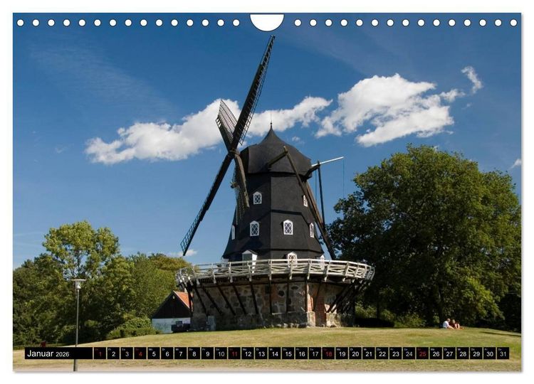 Produktbild: Windm&uuml;hlen in Europa (Wandkalender 2026 DIN A4 quer), CALVENDO Monatskalender