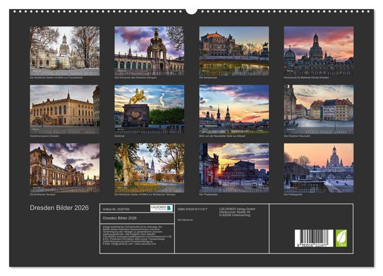 Produktbild: Dresden Bilder 2026 (hochwertiger Premium Wandkalender 2026 DIN A2 quer), Kunstdruck in Hochglanz