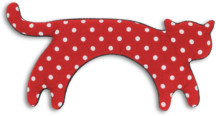 Produktbild: Katze Minina stehend gro&szlig; Polka dot rot, W&auml;rmekissen