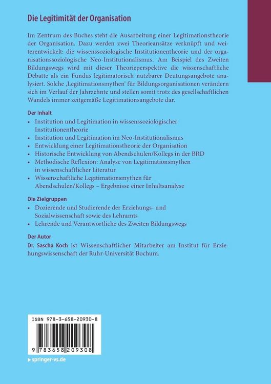 Produktbild: Die Legitimit&auml;t der Organisation