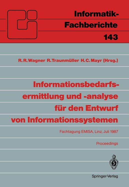 Produktbild: Informationsbedarfsermittlung und -analyse f&uuml;r den Entwurf von Informationssystemen